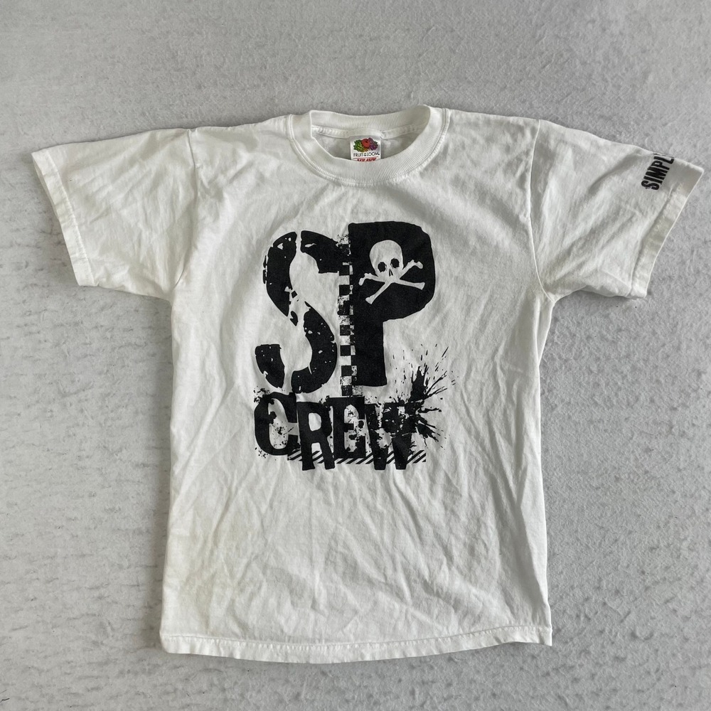 Fruit of the Loom T-Shirt S Simple Plan SP Crew Skull Short Sleeve Heavy Cotton